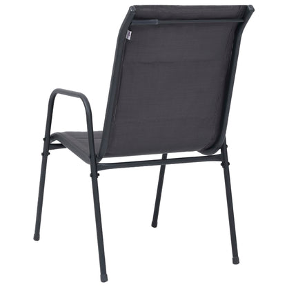 Stackable Garden Chairs 6 Pcs Steel And Textilene Anthracite