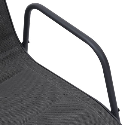 Stackable Garden Chairs 6 Pcs Steel And Textilene Anthracite