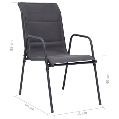 Stackable Garden Chairs 6 Pcs Steel And Textilene Anthracite