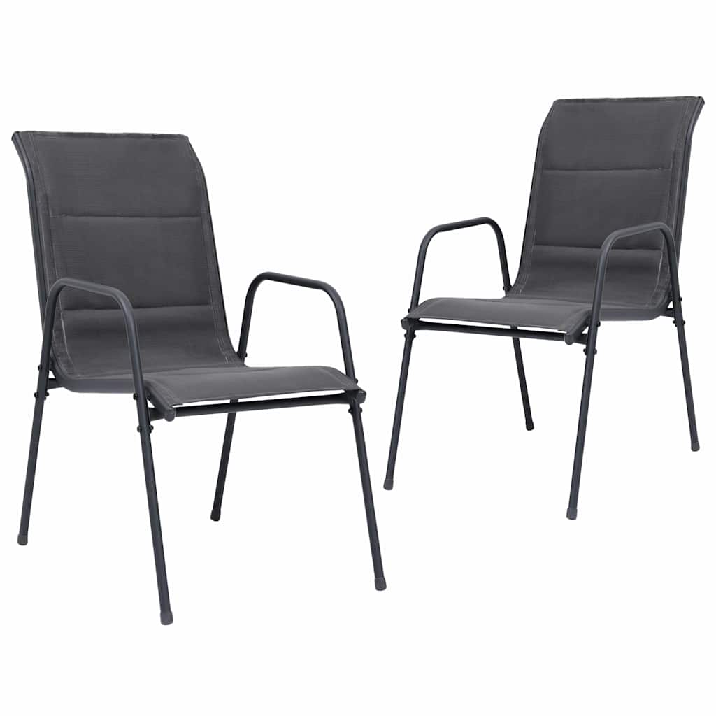 Stackable Garden Chairs 6 Pcs Steel And Textilene Anthracite
