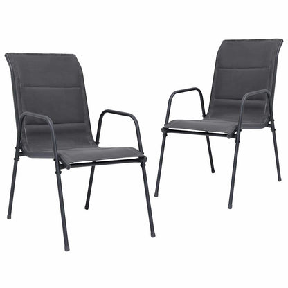 Stackable Garden Chairs 6 Pcs Steel And Textilene Anthracite