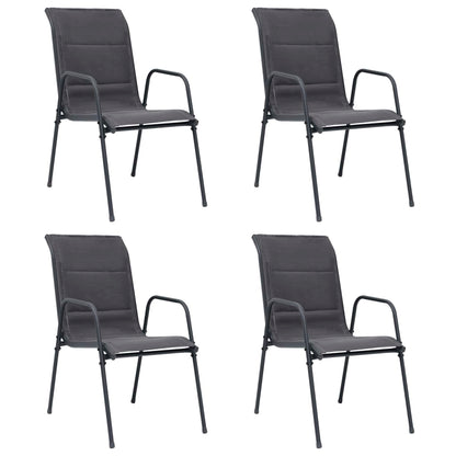 Stackable Garden Chairs 6 Pcs Steel And Textilene Anthracite