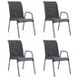 Stackable Garden Chairs 6 Pcs Steel And Textilene Anthracite