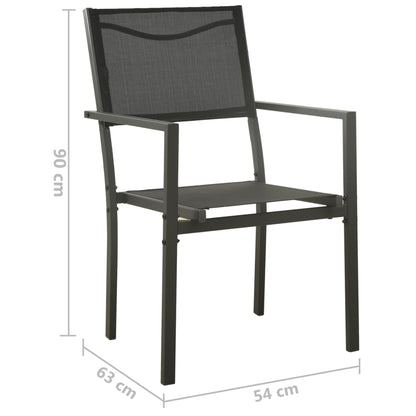 Garden Chairs 2 Pcs Textilene And Steel Black And Anthracite