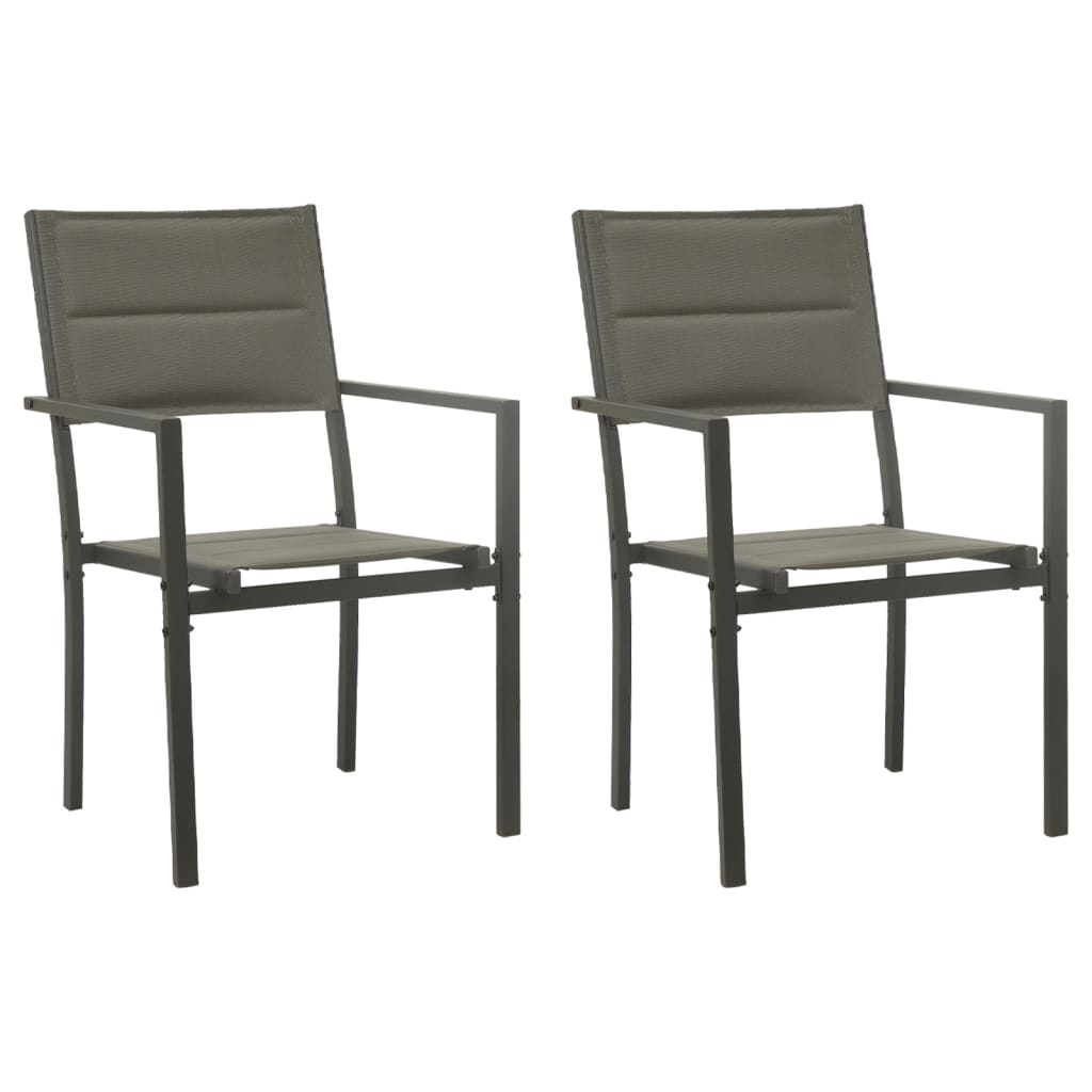 Garden Chairs 2 Pcs Textilene And Steel Grey And Anthracite