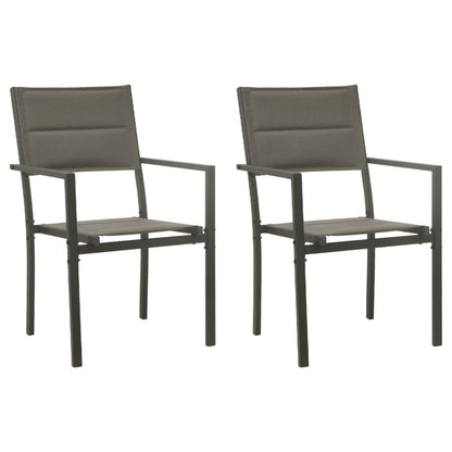Garden Chairs 2 Pcs Textilene And Steel Grey And Anthracite