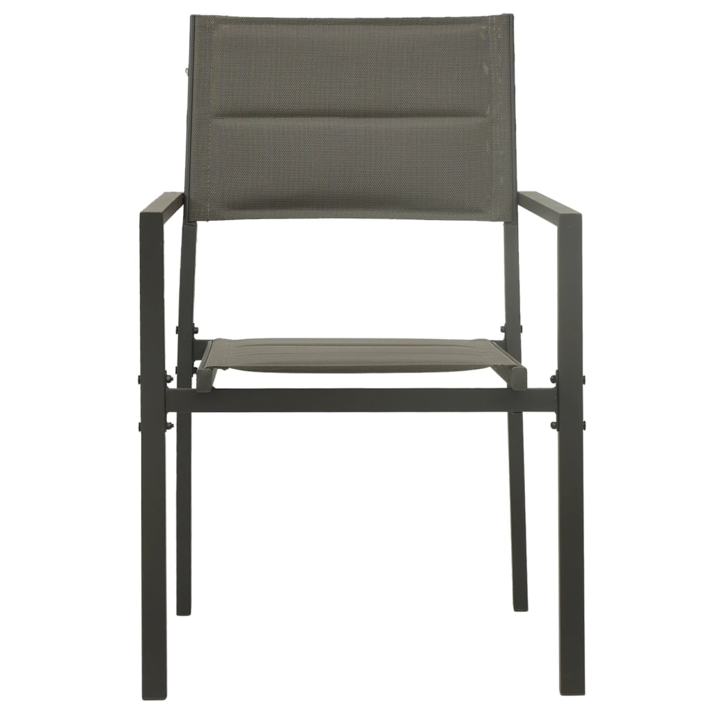 Garden Chairs 2 Pcs Textilene And Steel Grey And Anthracite