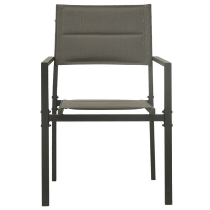 Garden Chairs 2 Pcs Textilene And Steel Grey And Anthracite