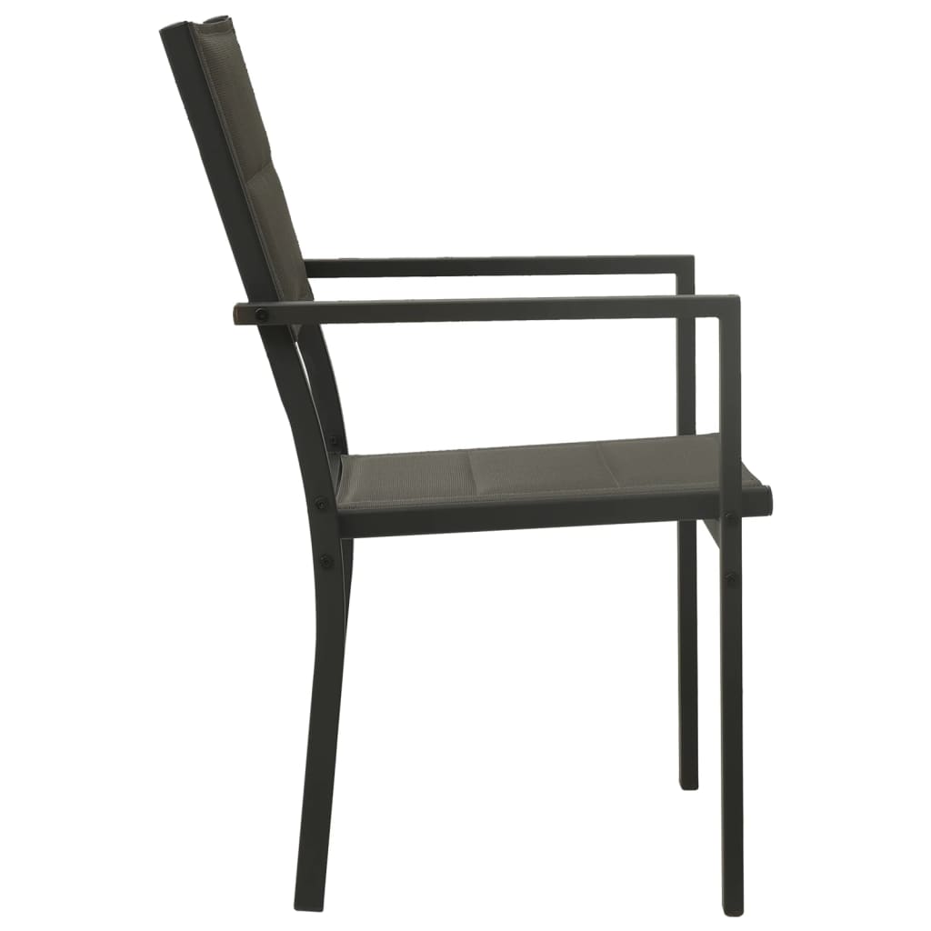 Garden Chairs 2 Pcs Textilene And Steel Grey And Anthracite