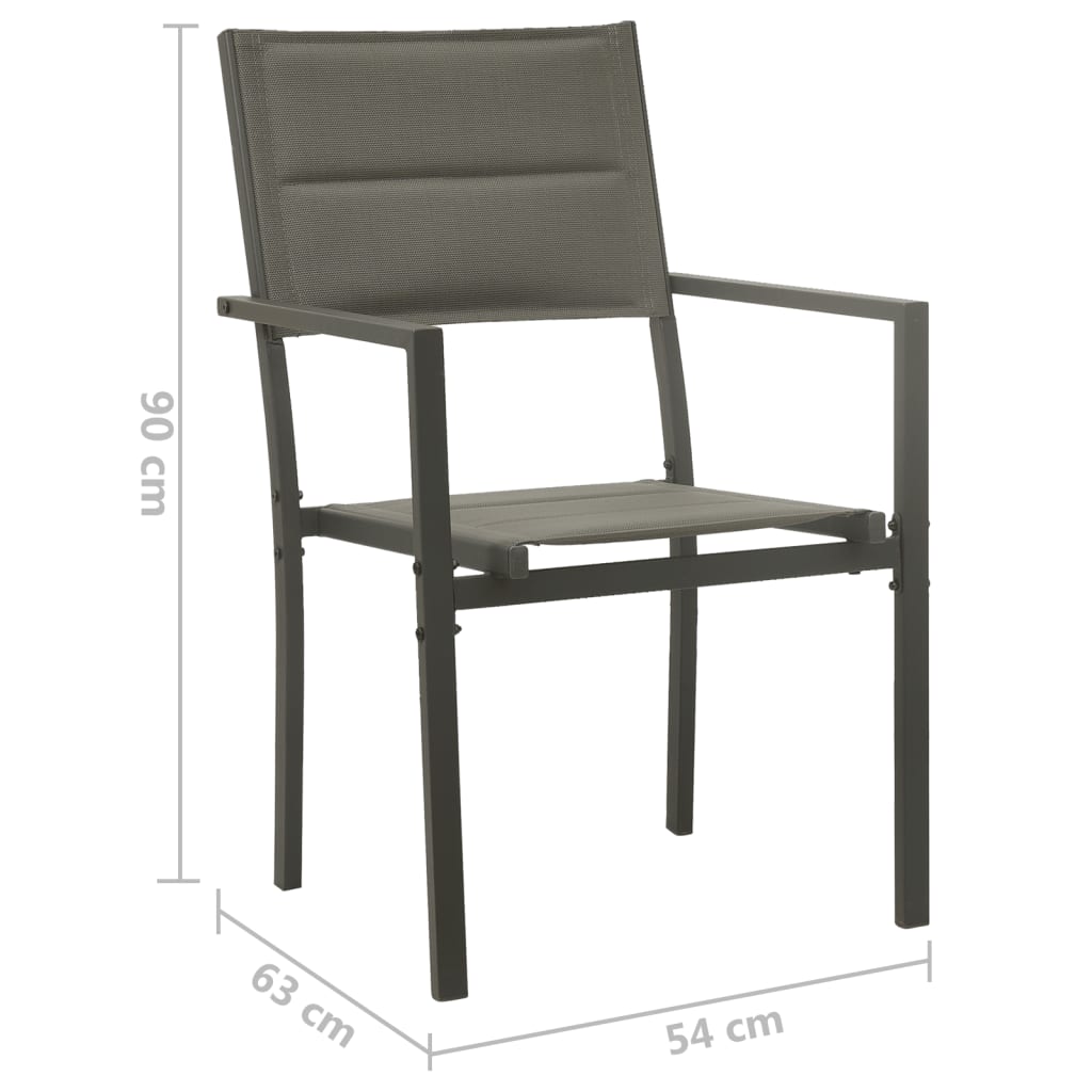 Garden Chairs 2 Pcs Textilene And Steel Grey And Anthracite