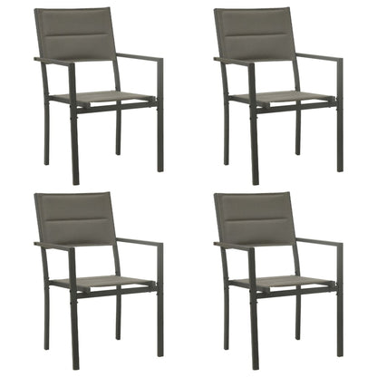 Garden Chairs 2 Pcs Textilene And Steel Grey And Anthracite
