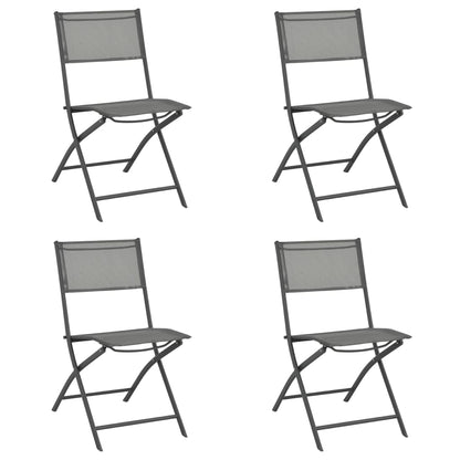 Folding Outdoor Chairs 4 Pcs Steel And Textilene