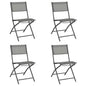 Folding Outdoor Chairs 4 Pcs Steel And Textilene