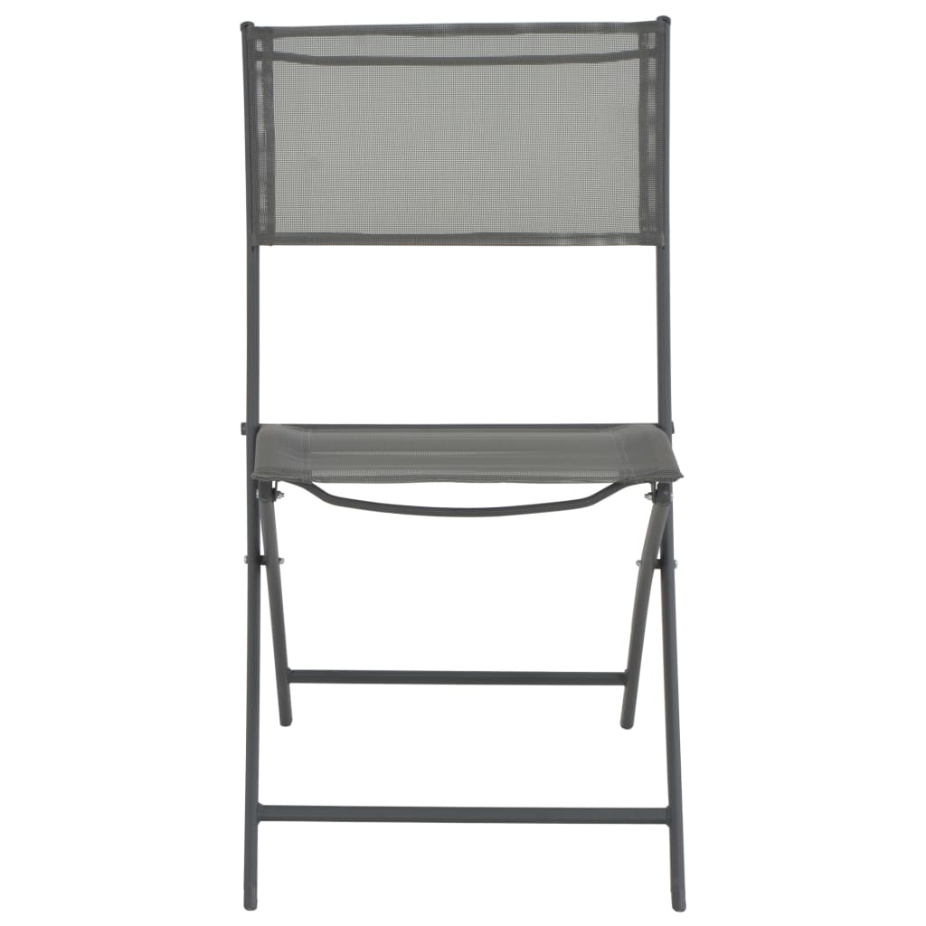 Folding Outdoor Chairs 4 Pcs Steel And Textilene