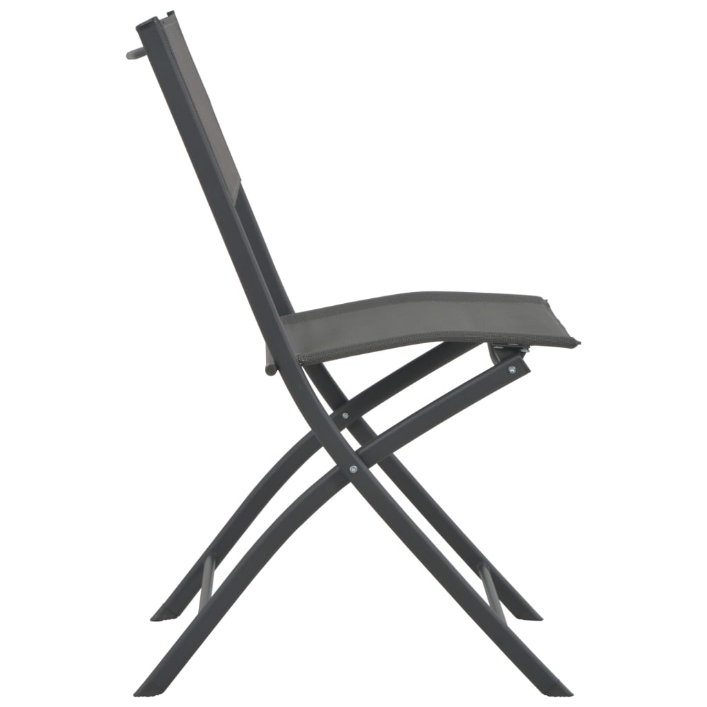 Folding Outdoor Chairs 4 Pcs Steel And Textilene