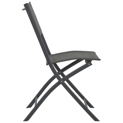 Folding Outdoor Chairs 4 Pcs Steel And Textilene