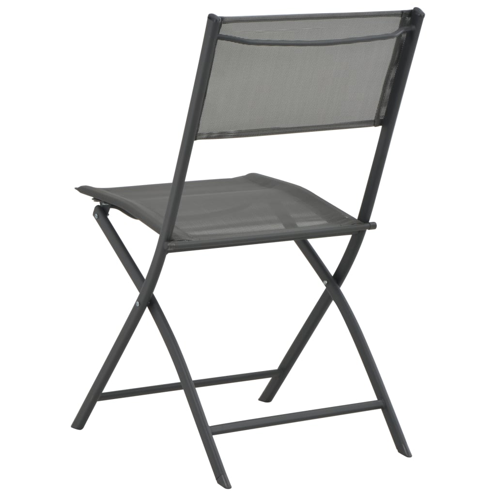 Folding Outdoor Chairs 4 Pcs Steel And Textilene