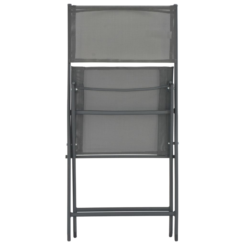 Folding Outdoor Chairs 4 Pcs Steel And Textilene