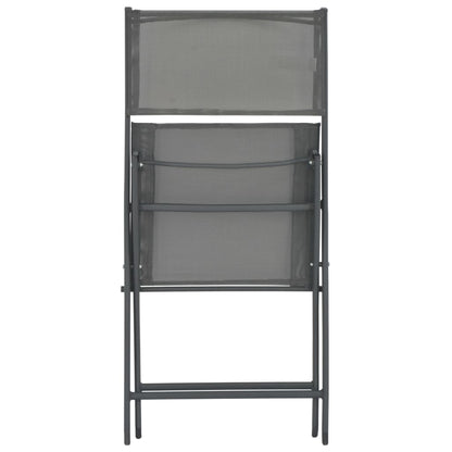 Folding Outdoor Chairs 4 Pcs Steel And Textilene