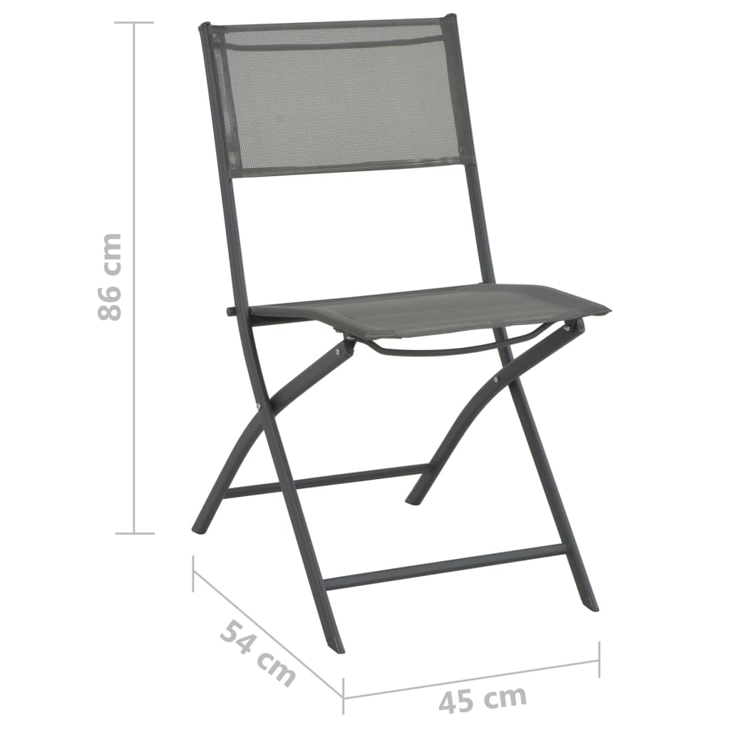 Folding Outdoor Chairs 4 Pcs Steel And Textilene