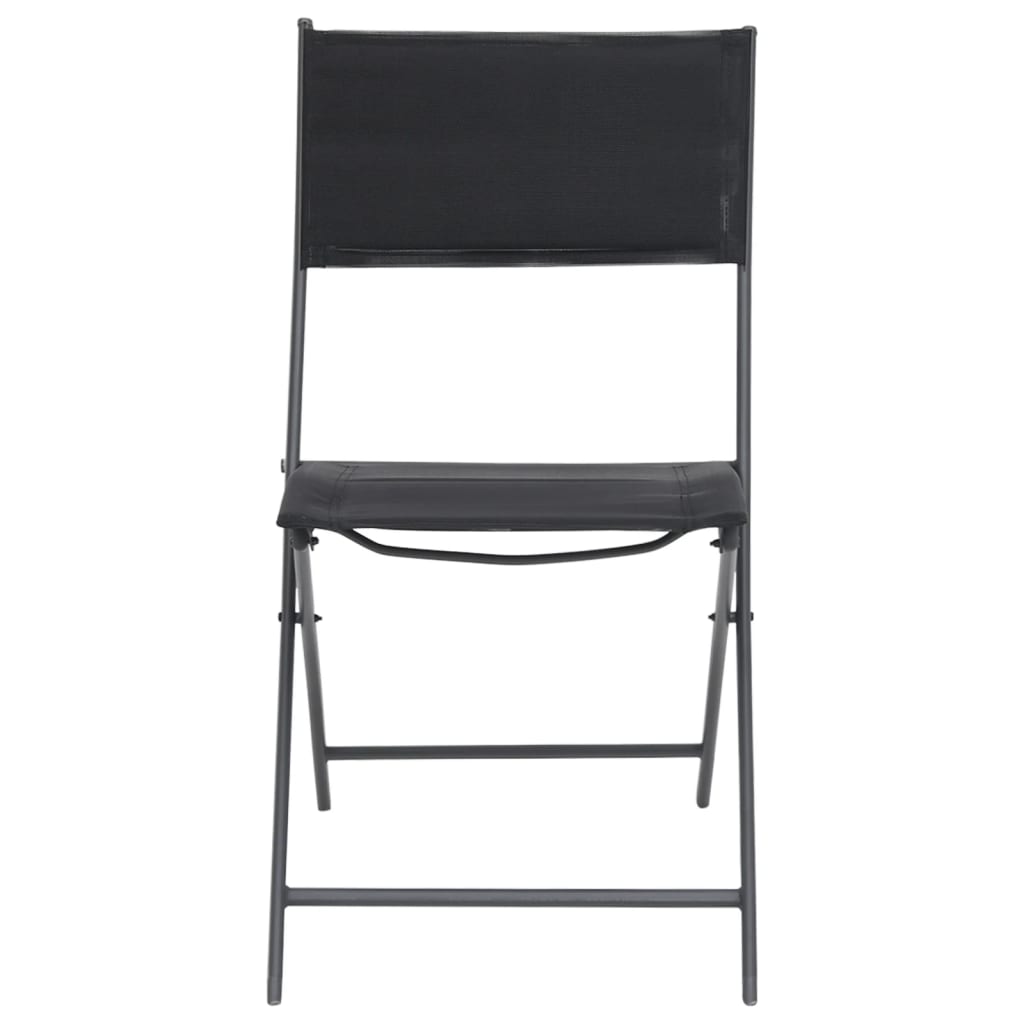Folding Outdoor Chairs 2 Pcs Steel And Textilene