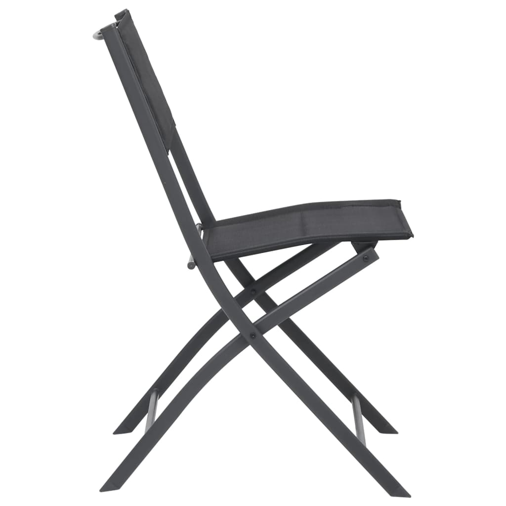 Folding Outdoor Chairs 2 Pcs Steel And Textilene