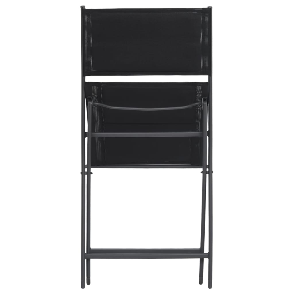 Folding Outdoor Chairs 2 Pcs Steel And Textilene