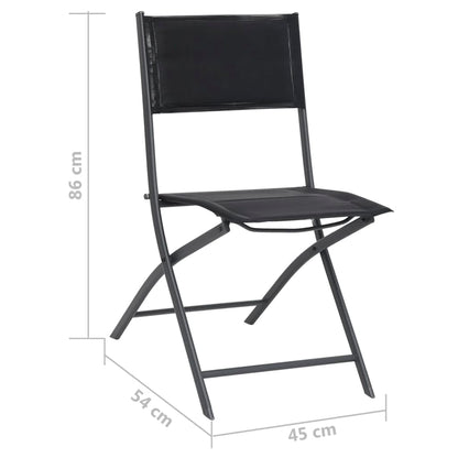 Folding Outdoor Chairs 2 Pcs Steel And Textilene