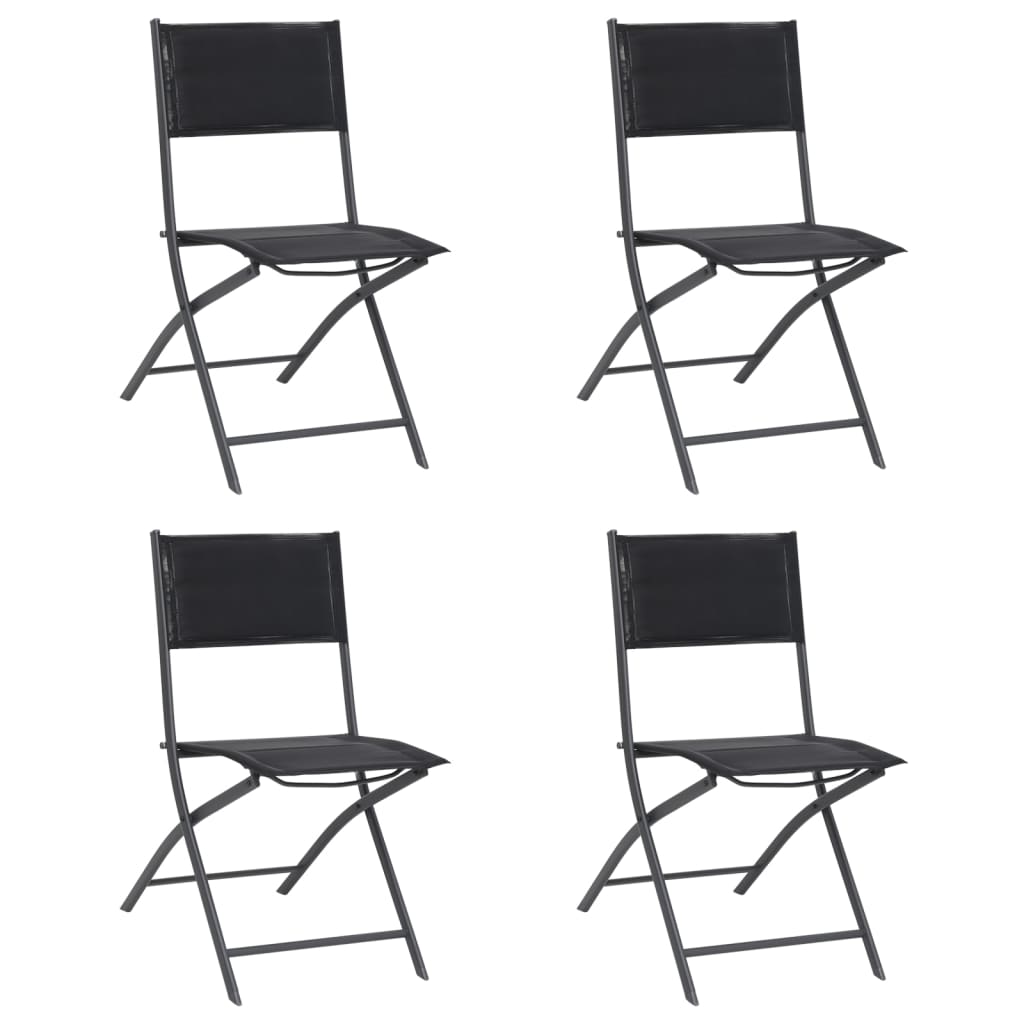 Folding Outdoor Chairs 2 Pcs Steel And Textilene