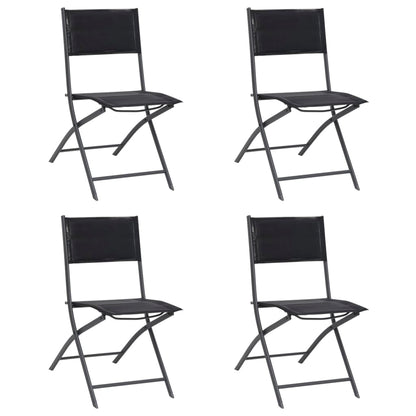 Folding Outdoor Chairs 2 Pcs Steel And Textilene