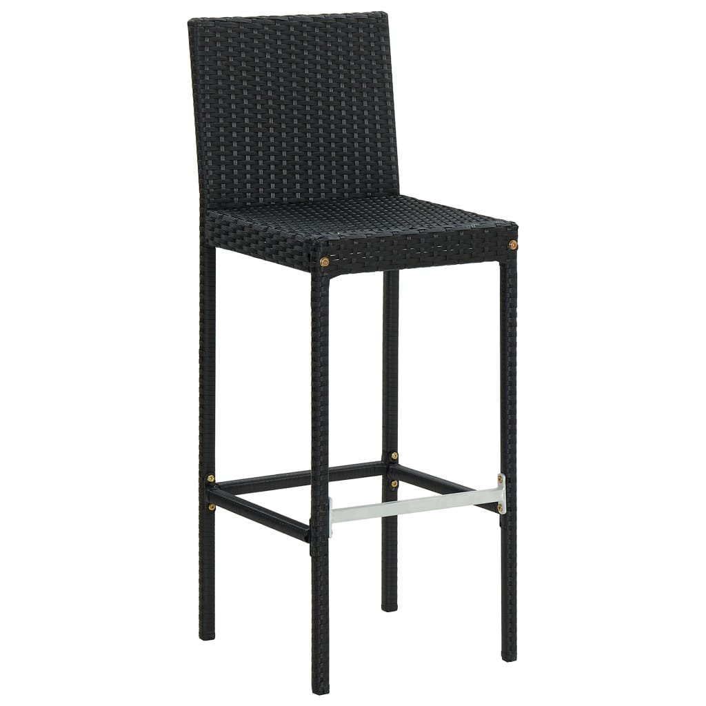 Garden Bar Stools With Cushions 2 Pcs Poly Rattan