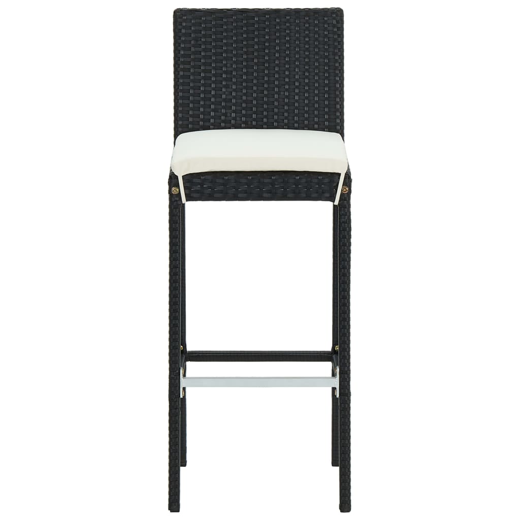 Garden Bar Stools With Cushions 2 Pcs Poly Rattan
