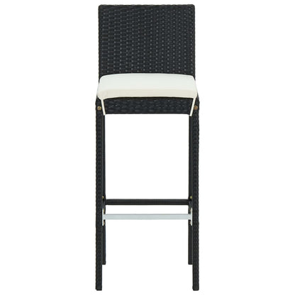 Garden Bar Stools With Cushions 2 Pcs Poly Rattan