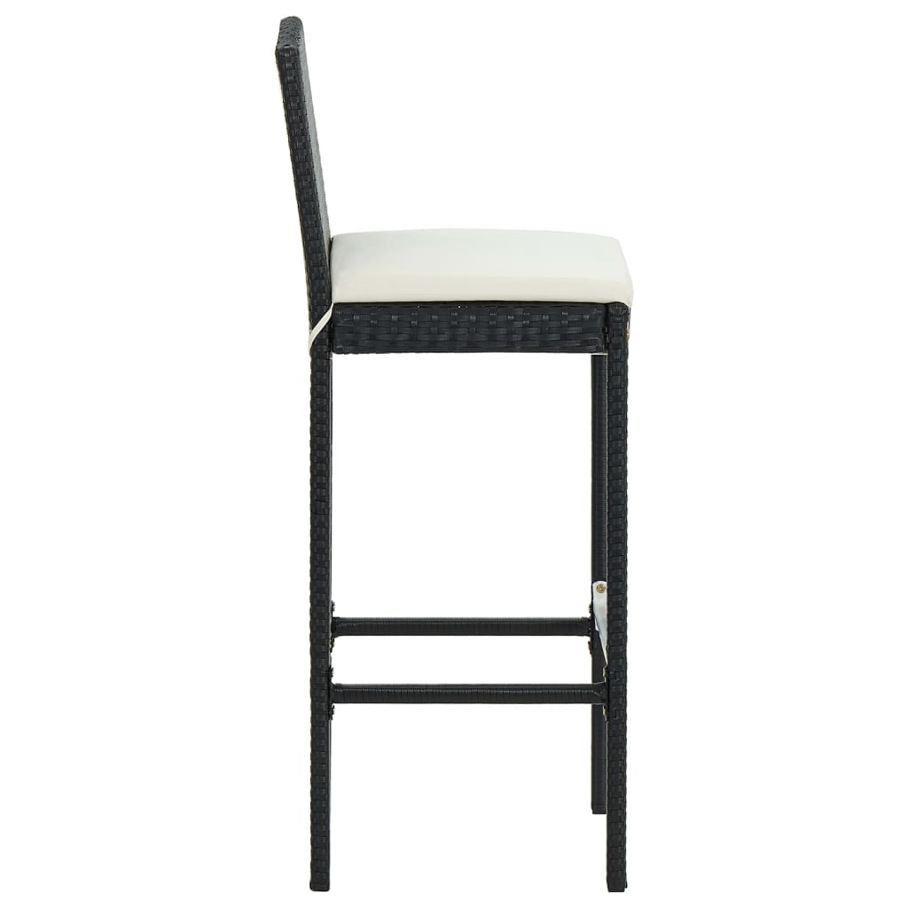 Garden Bar Stools With Cushions 2 Pcs Poly Rattan