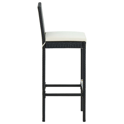 Garden Bar Stools With Cushions 2 Pcs Poly Rattan