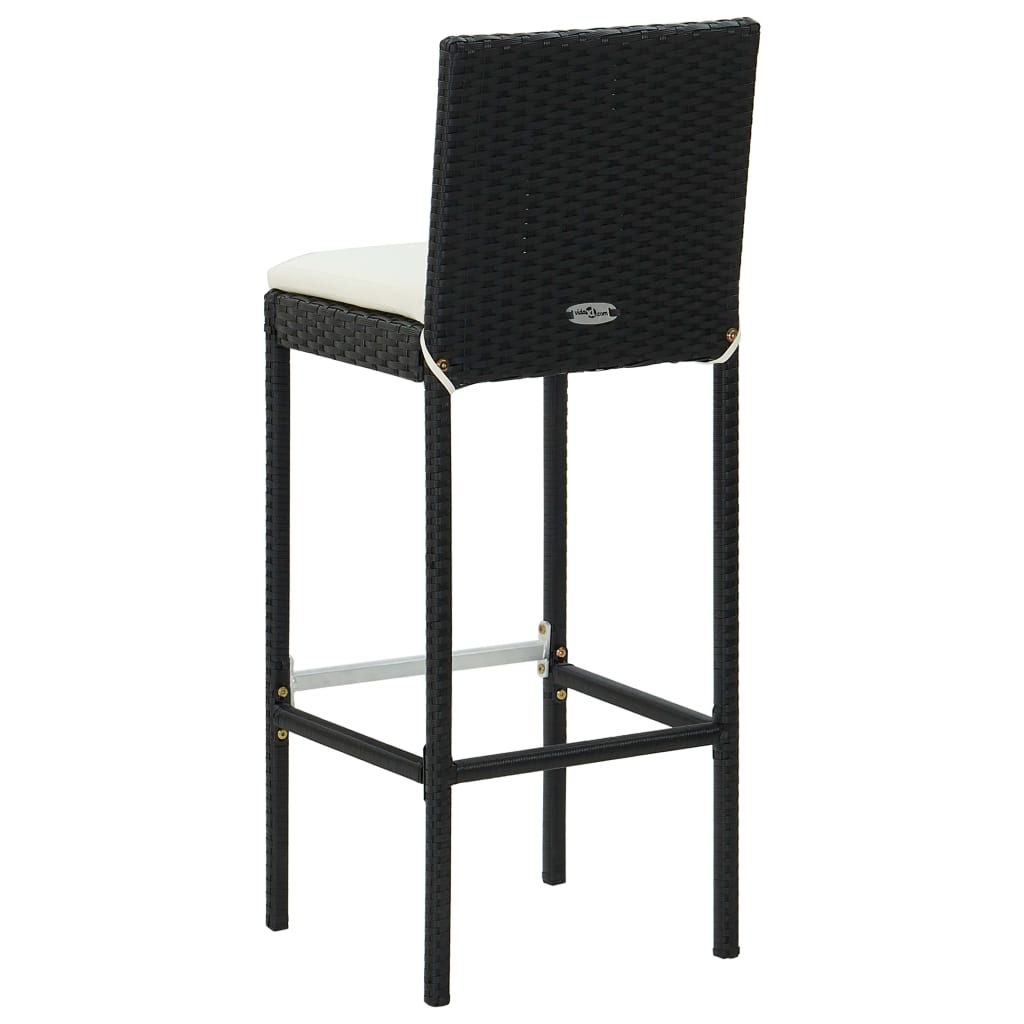 Garden Bar Stools With Cushions 2 Pcs Poly Rattan