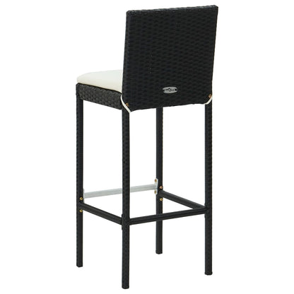 Garden Bar Stools With Cushions 2 Pcs Poly Rattan