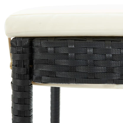 Garden Bar Stools With Cushions 2 Pcs Poly Rattan