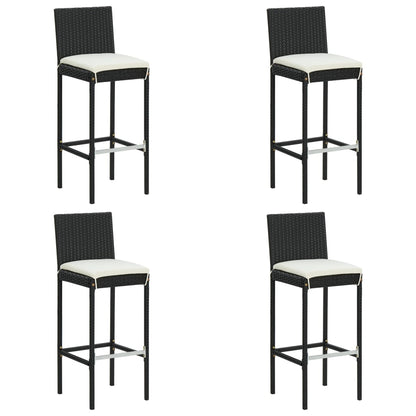 Garden Bar Stools With Cushions 2 Pcs Poly Rattan