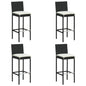 Garden Bar Stools With Cushions 2 Pcs Poly Rattan