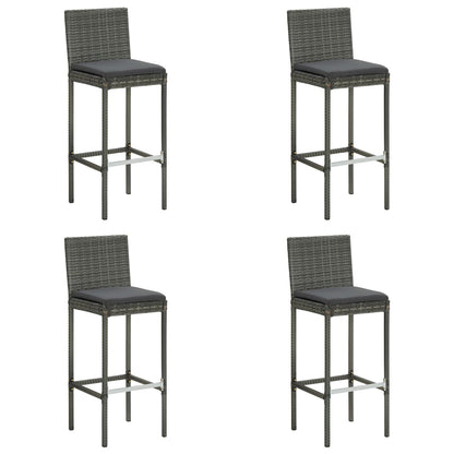 Garden Bar Stools With Cushions 2 Pcs Poly Rattan
