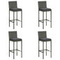Garden Bar Stools With Cushions 2 Pcs Poly Rattan