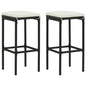Bar Stools With Cushions 4 Pcs Poly Rattan