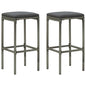Bar Stools With Cushions 4 Pcs Poly Rattan