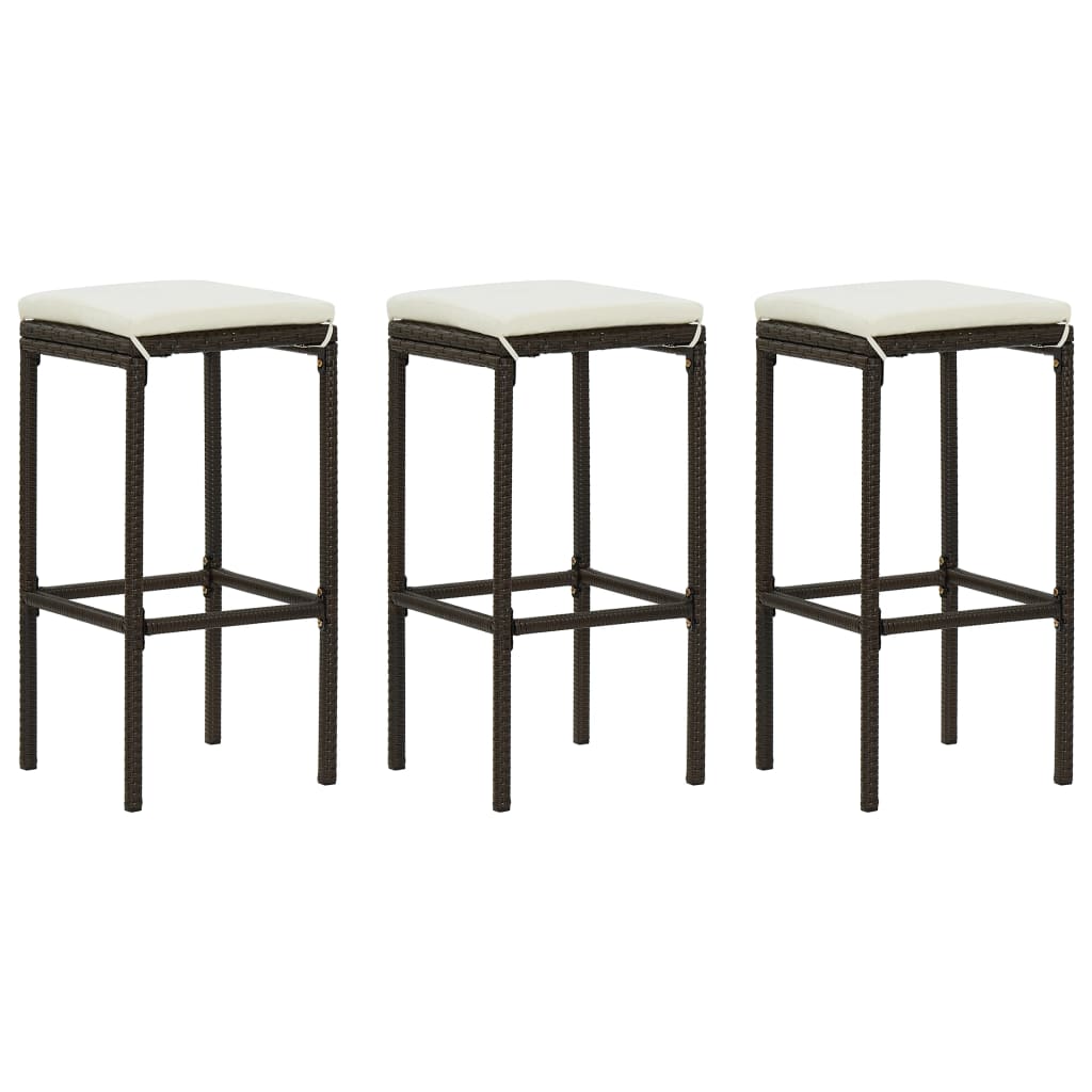 Bar Stools With Cushions 4 Pcs Poly Rattan