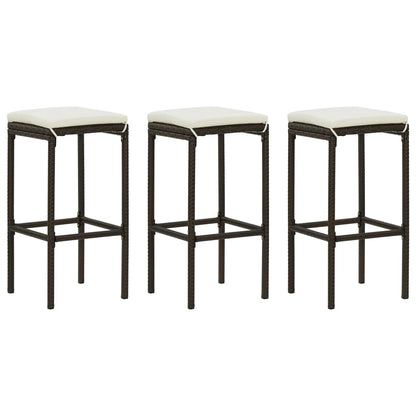 Bar Stools With Cushions 4 Pcs Poly Rattan