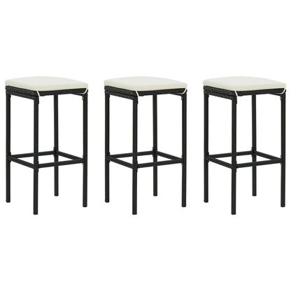 Bar Stools With Cushions 4 Pcs Poly Rattan
