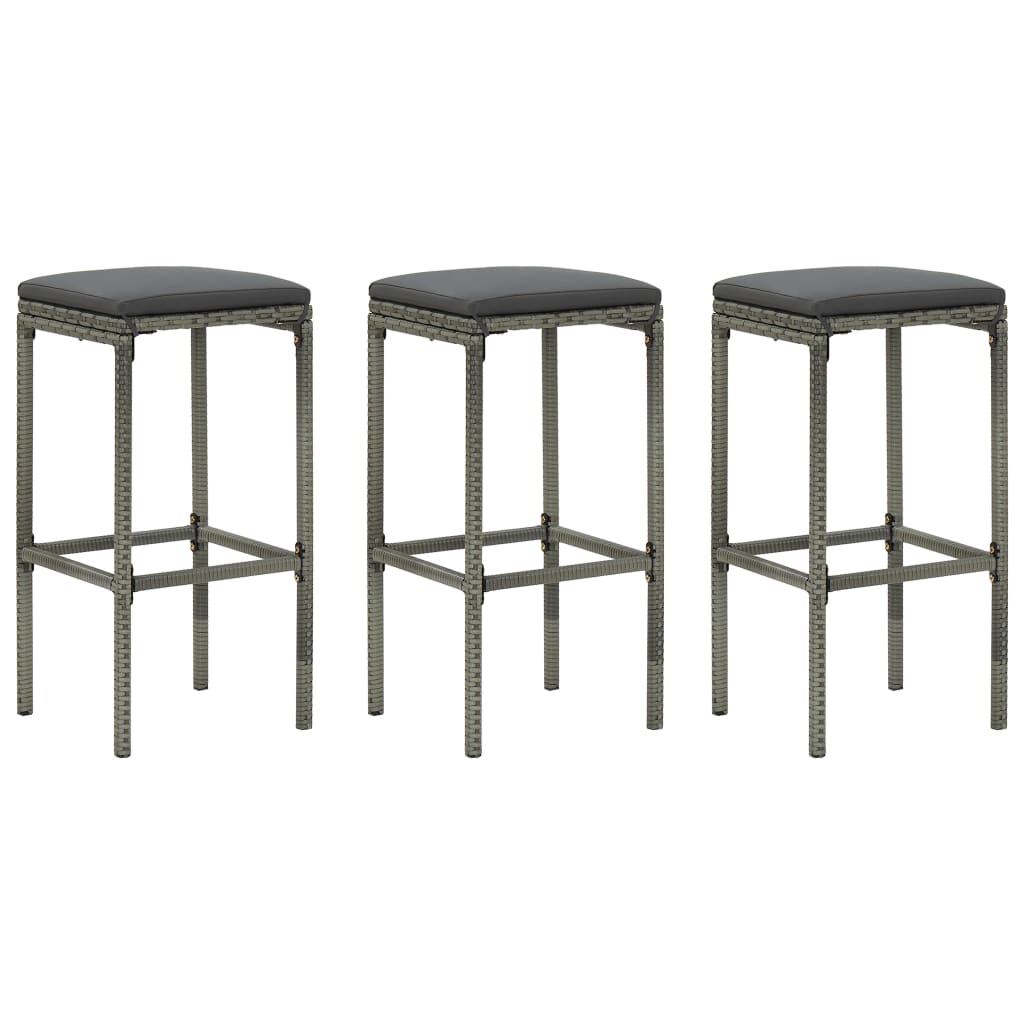 Bar Stools With Cushions 4 Pcs Poly Rattan