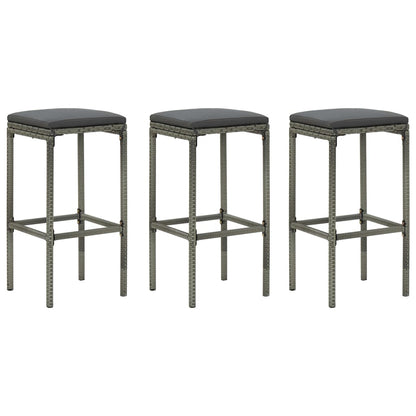 Bar Stools With Cushions 4 Pcs Poly Rattan