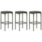 Bar Stools With Cushions 4 Pcs Poly Rattan